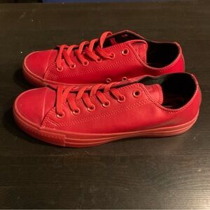 👟 Brand New Converse All Star ⭐️ Red Metallic Vegan Leather Sneakers 👟 ~SIZE 10